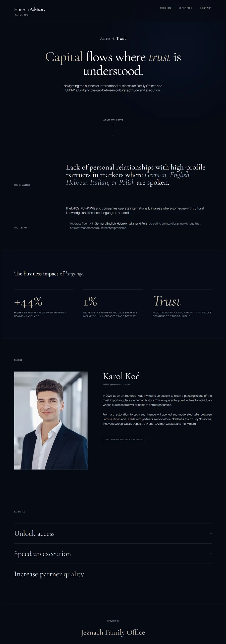 Home page of Horizon Advisory